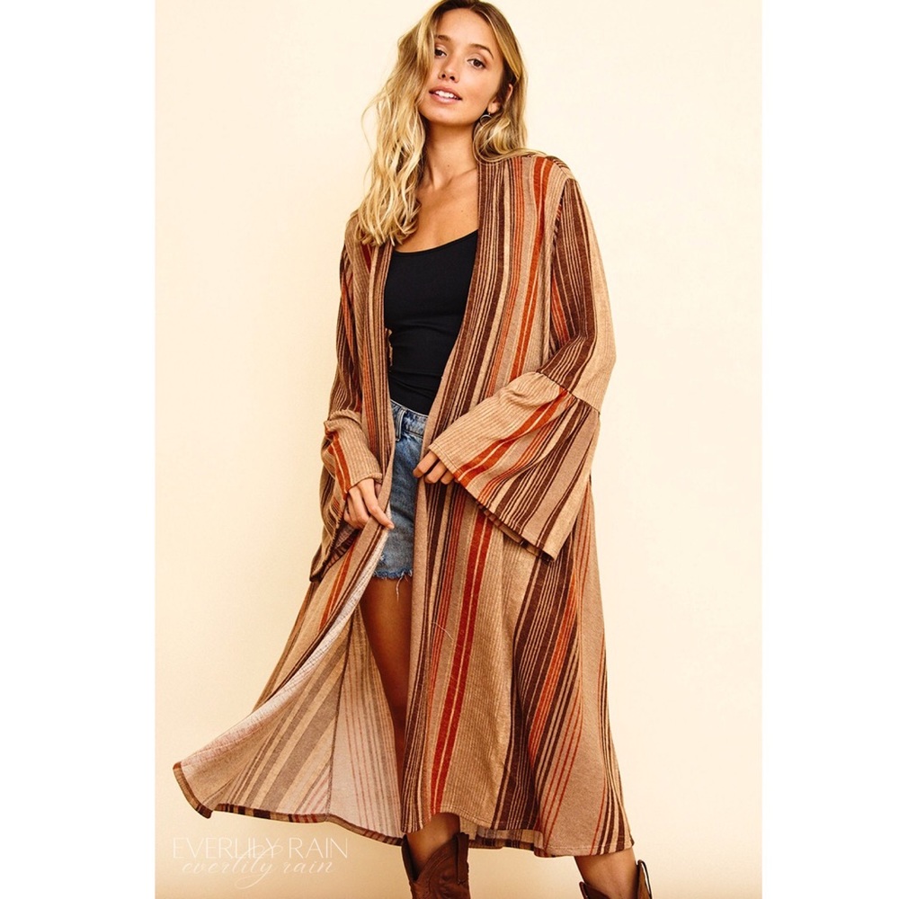 2 PK | Pretty Ruffle Sleeve Duster Cardigan